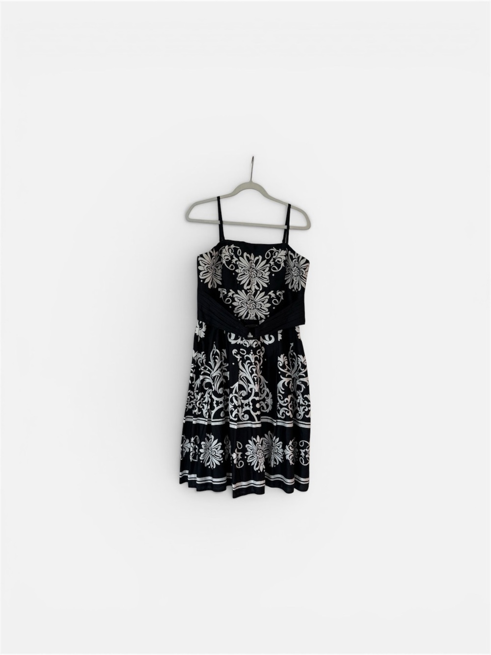 White House Black Market Black Dress with White Floral Print